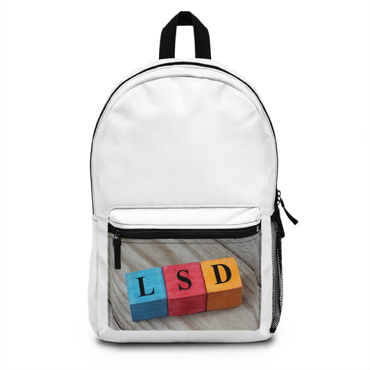 Färgglad LSD Alphabet Ryggsäck | Unik student skolväska