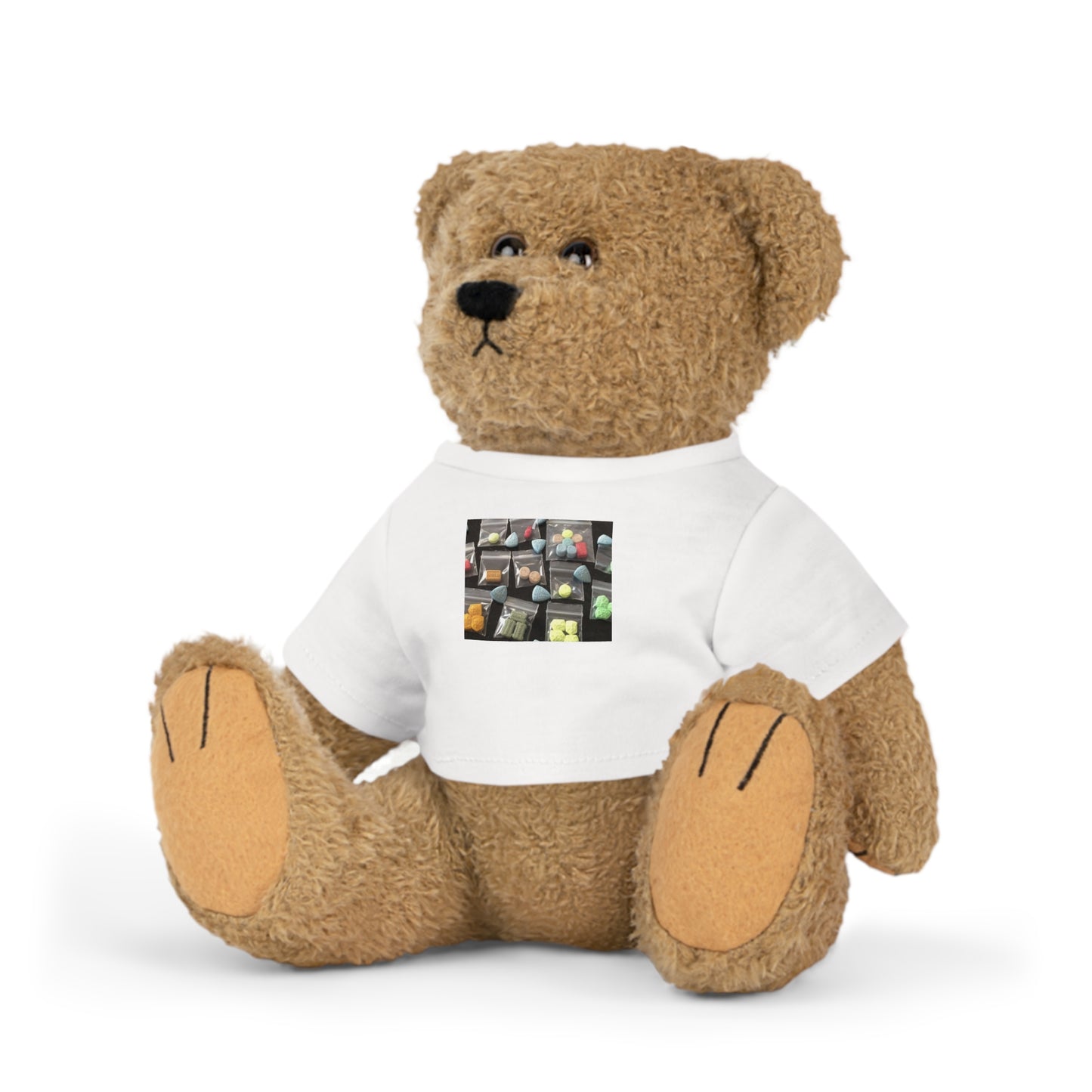 Anpassningsbar plyschleksak med grafisk t-shirt / E