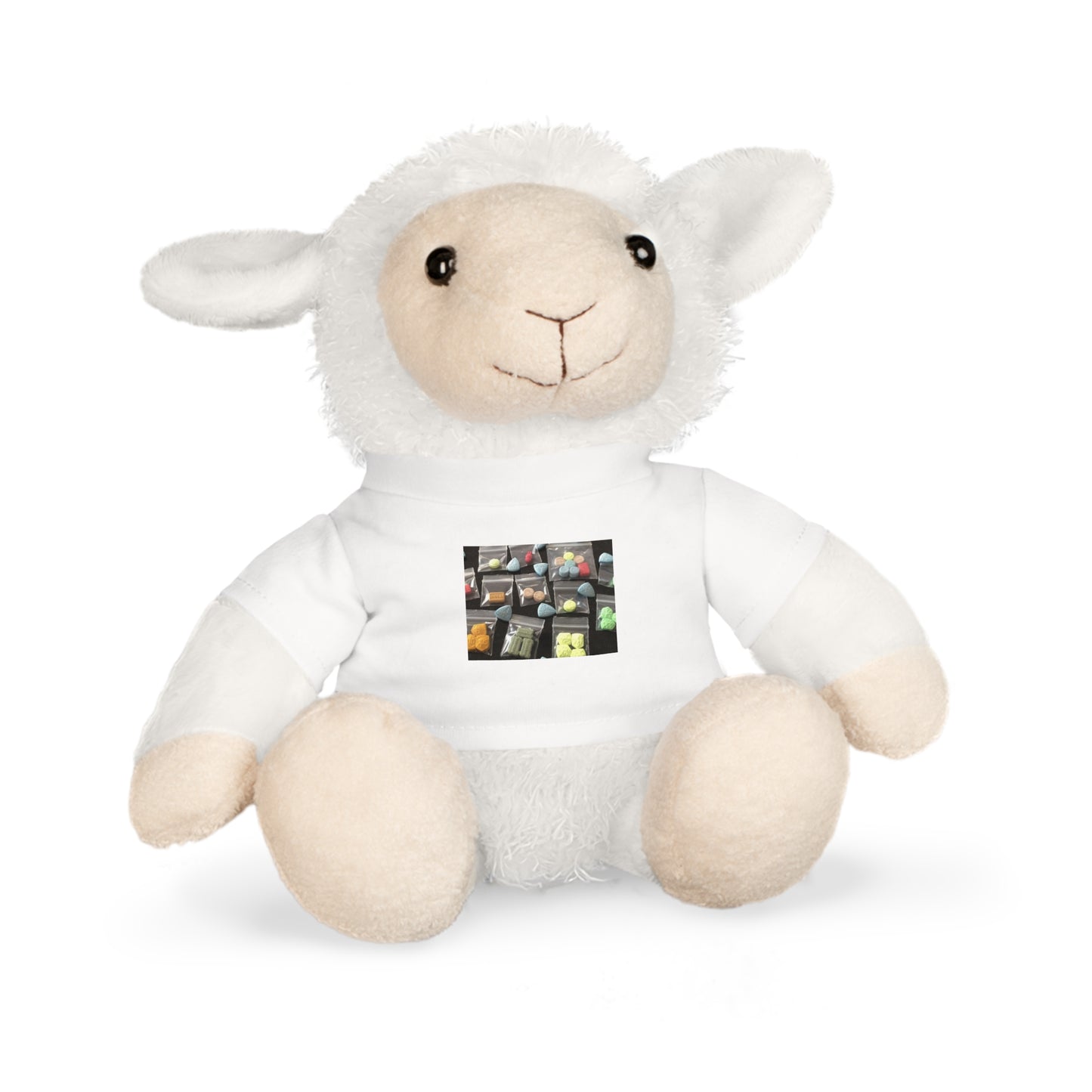 Anpassningsbar plyschleksak med grafisk t-shirt / E