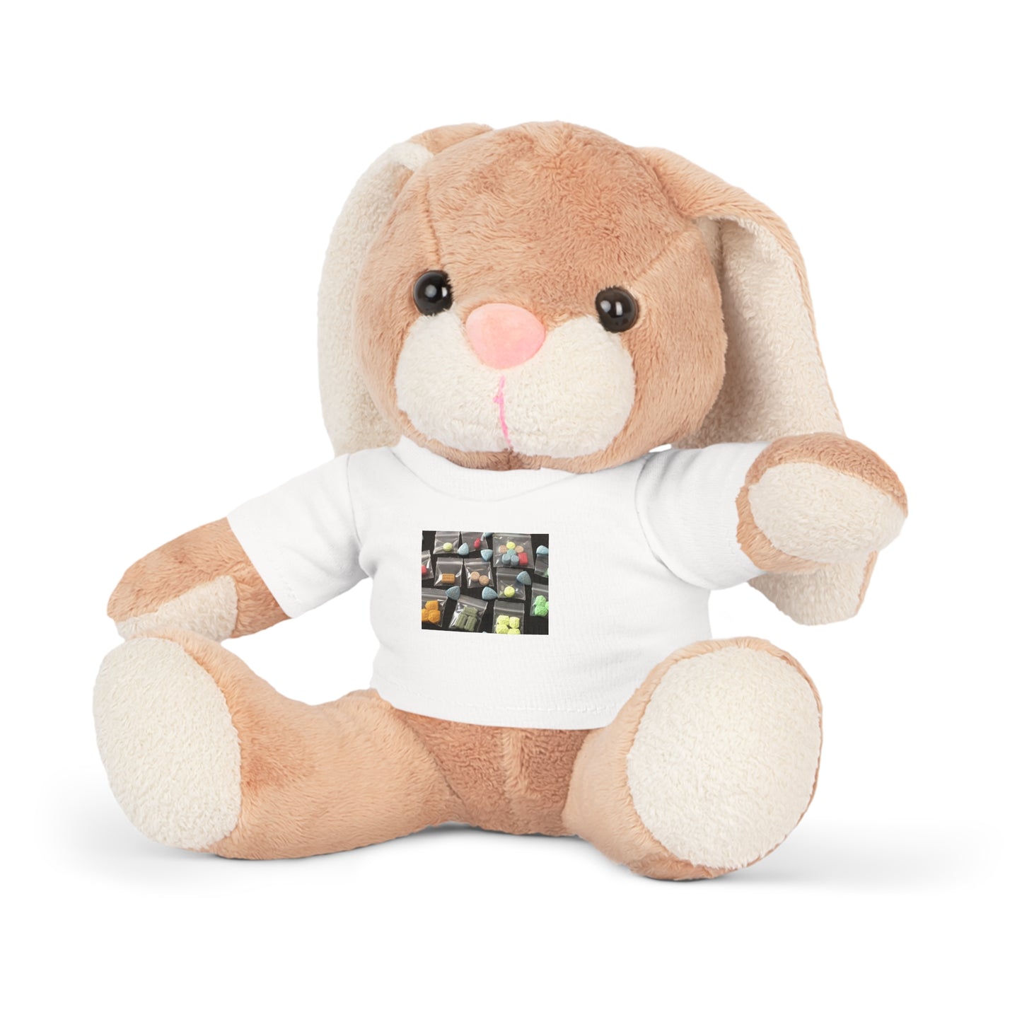 Anpassningsbar plyschleksak med grafisk t-shirt / E
