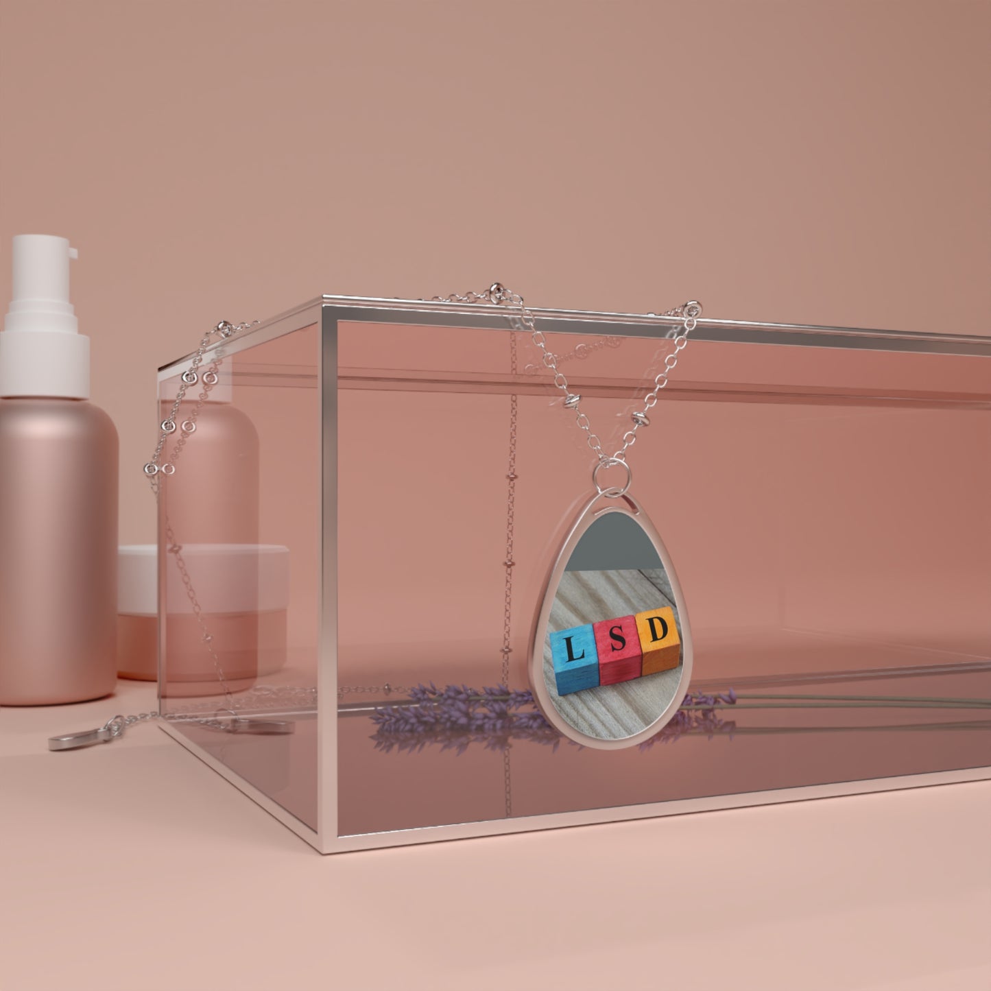 Retro LSD ovalt halsband – Unikt hänge för uttrycksfull stil