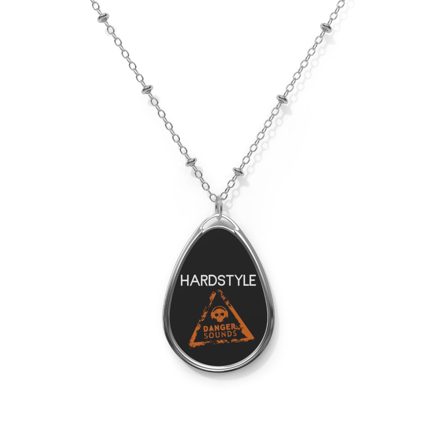 Hardstyle ovalt halsband för musikälskare - EDM smycken present