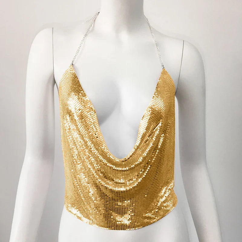 Cropped Toppar Glitter Beach Club