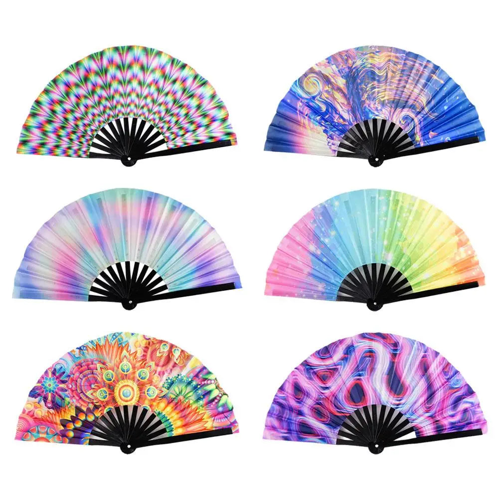 33cm Large Folding Hand Rave Fan Chinease/Japanese Gradient