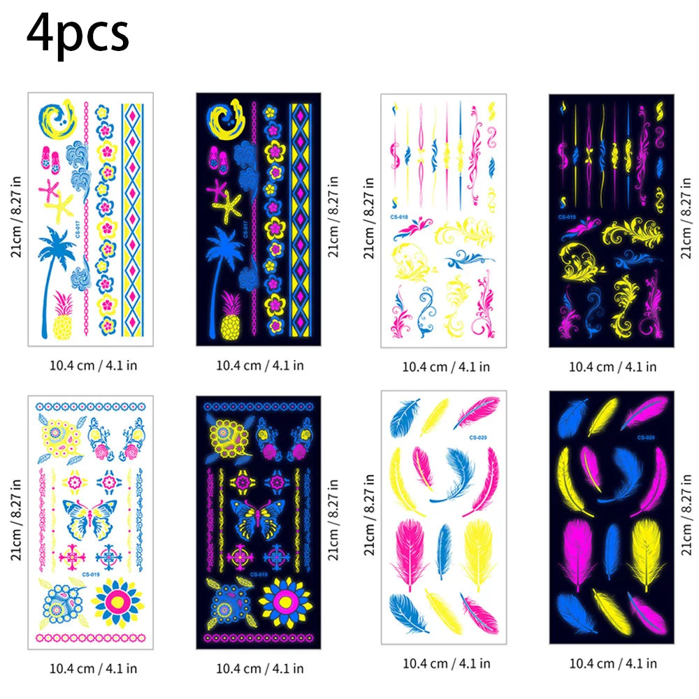 Glow in The Dark Body Tattoo Stickers