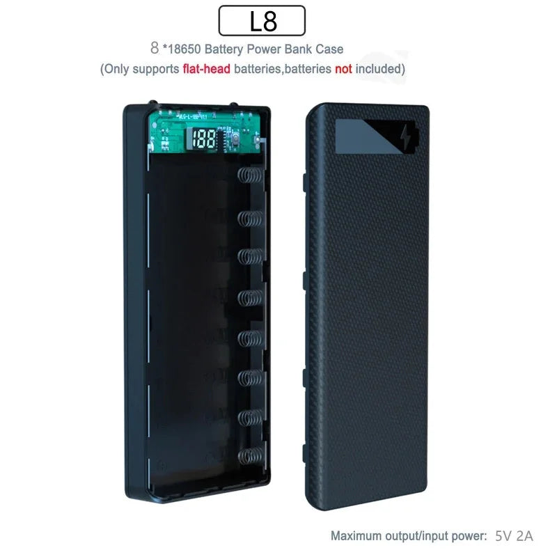 18650 batterihållare DIY-skal Dual USB Type C Charge Powerbank-fodral för iPhone Xiaomi 18650 Batteri Power Bank-fodral Förvaringsbox