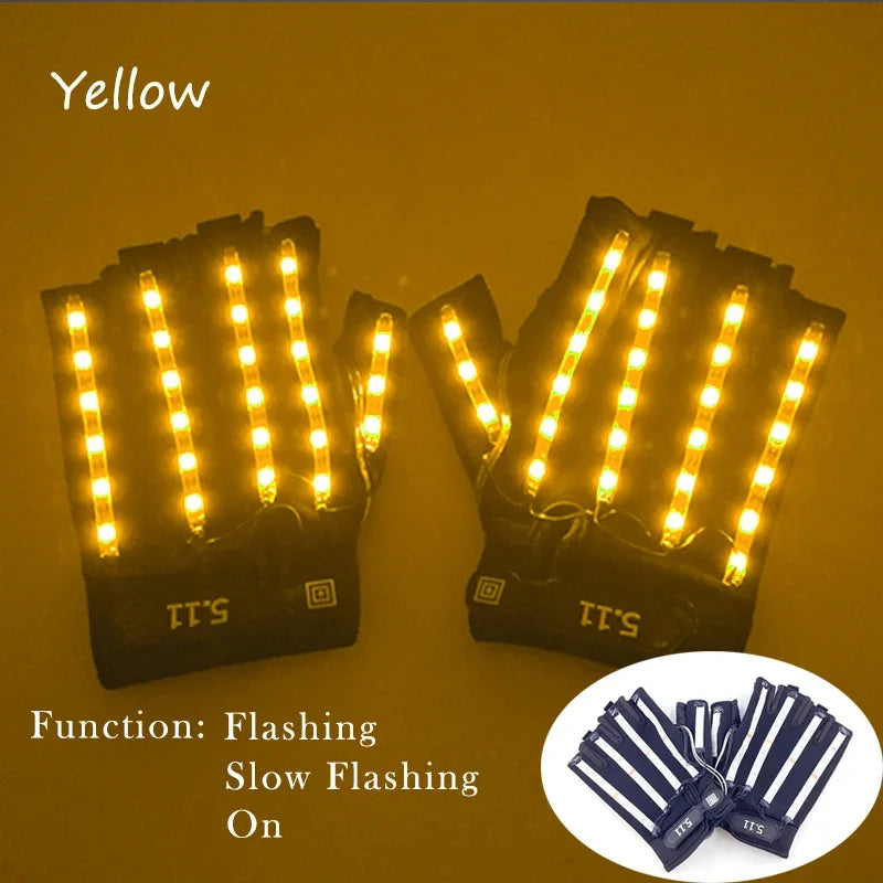 1Set självlysande glasögon Fjärrkontroll LED-glasögon med handskar