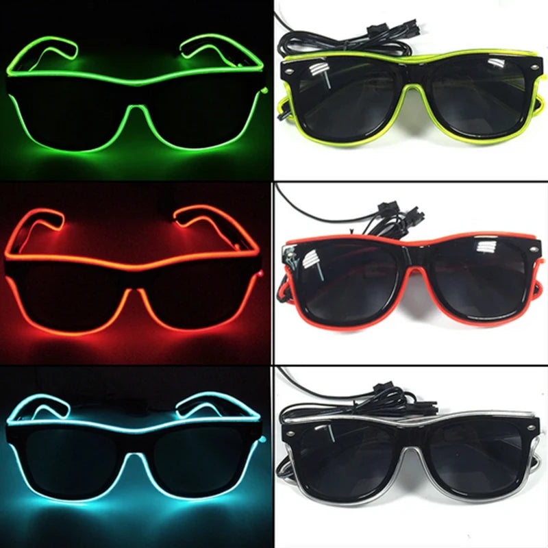 Rave Glödande Glasögon Med Neon
