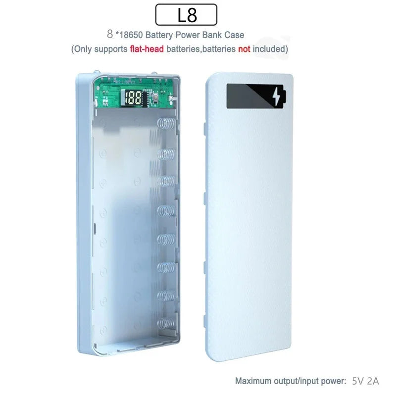 18650 batterihållare DIY-skal Dual USB Type C Charge Powerbank-fodral för iPhone Xiaomi 18650 Batteri Power Bank-fodral Förvaringsbox