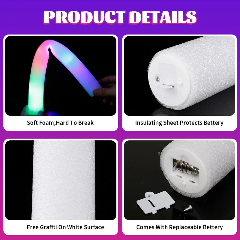 15Pcs LED Glow Sticks Bulk