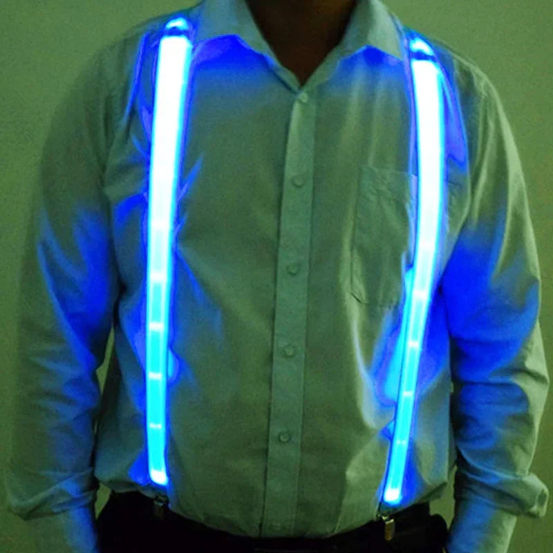 NEW Tie Bow LED Lights Suspenders Festival Party