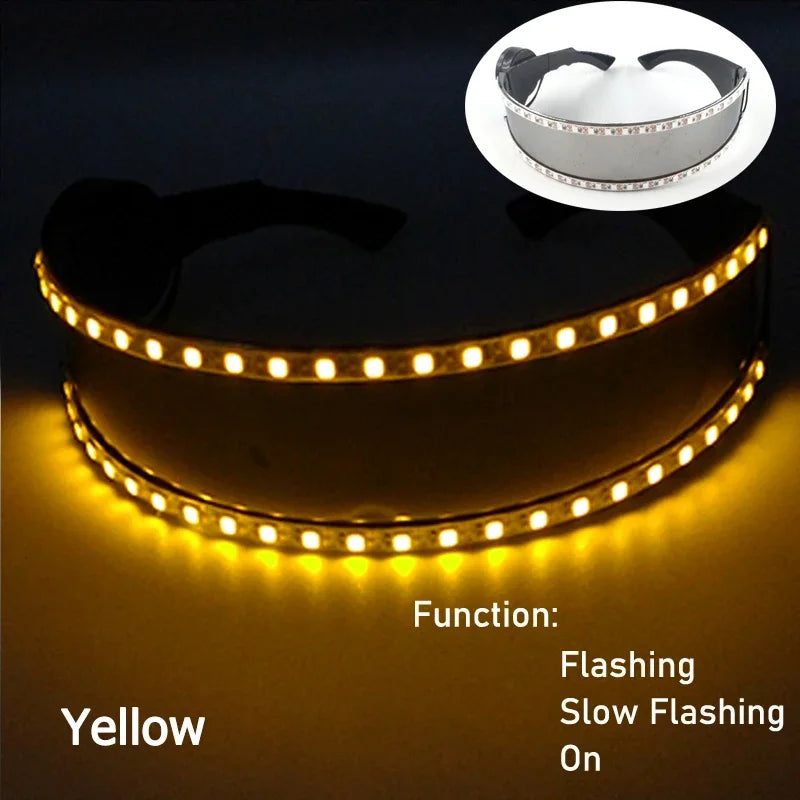 1Set självlysande glasögon Fjärrkontroll LED-glasögon med handskar