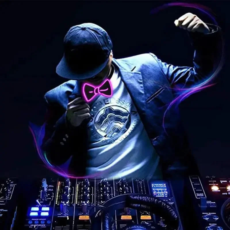 NEW Tie Bow LED Lights Suspenders Festival Party
