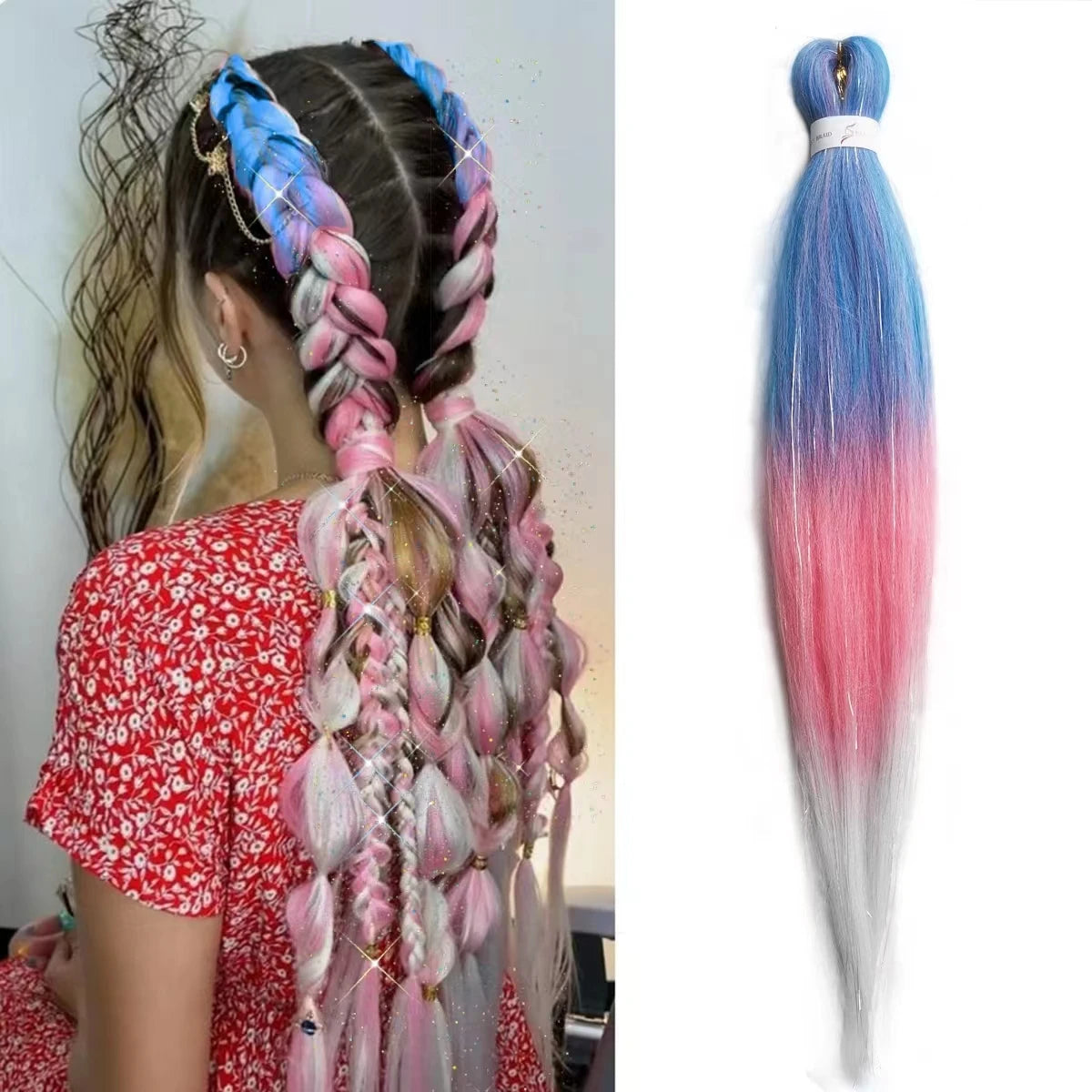 Rave hårförlängningar för tjejer Crazy Hair Day
