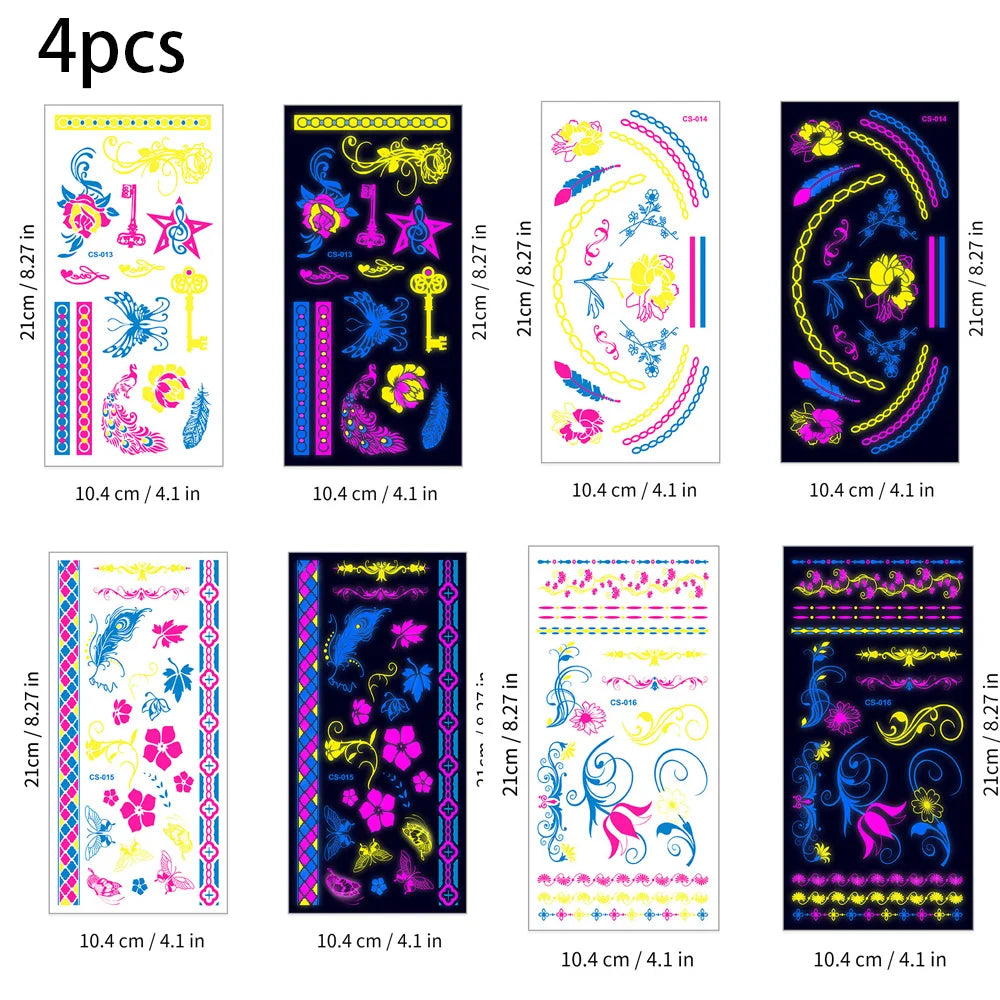 Glow in The Dark Body Tattoo Stickers