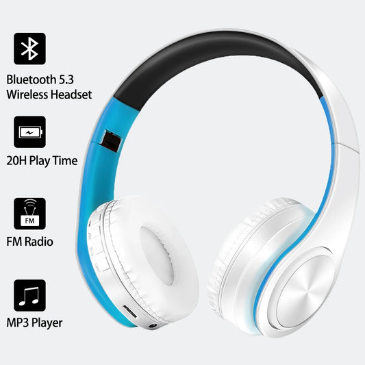 2025 Colorfuls Music Hörlurar Trådlösa stereohörlurar Bluetooth-headset med mikrofonstöd TF-kort Telefonsamtal