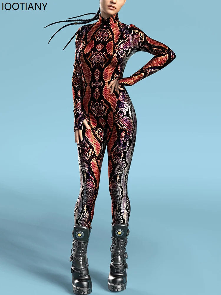 Kvinnor Sexigt ormskinnstryck / RAVE