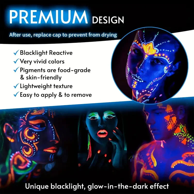 Tvättbar vattenlöslig ansiktsmålning - UV NEON