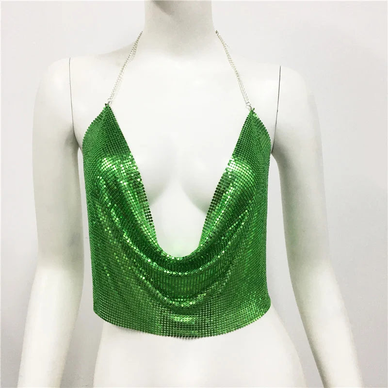 Cropped Toppar Glitter Beach Club
