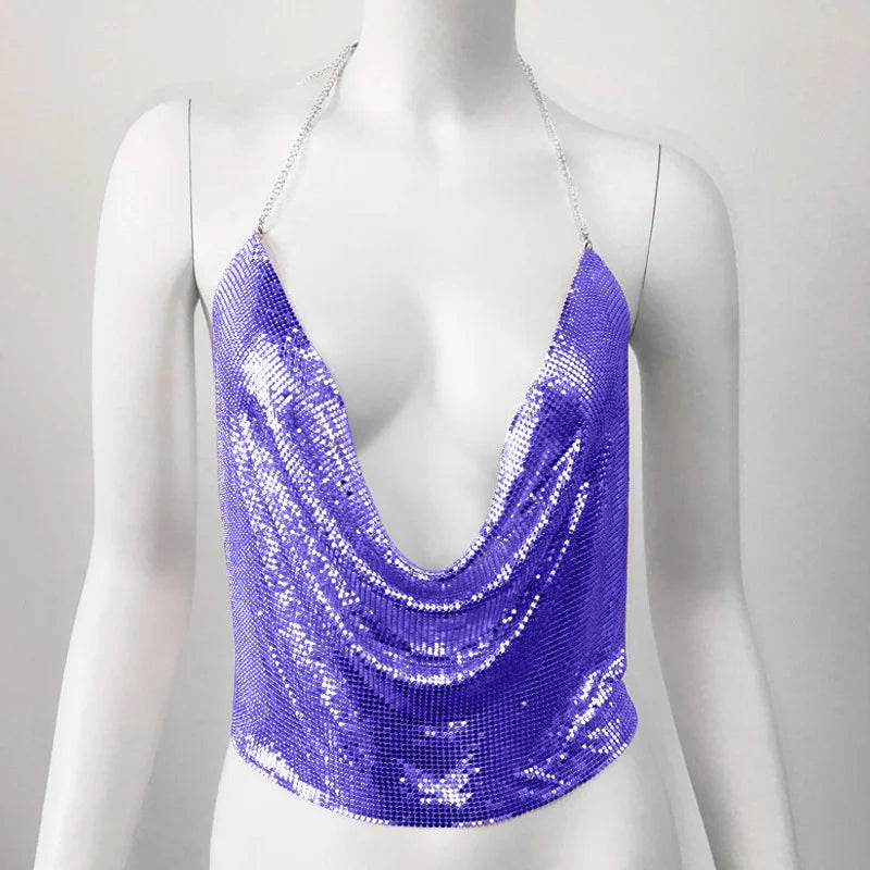 Cropped Toppar Glitter Beach Club