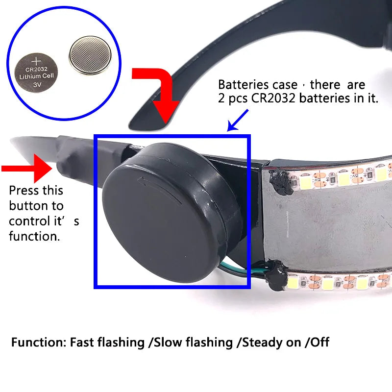 LED-ljusglasögon Glödande självlysande glasögon