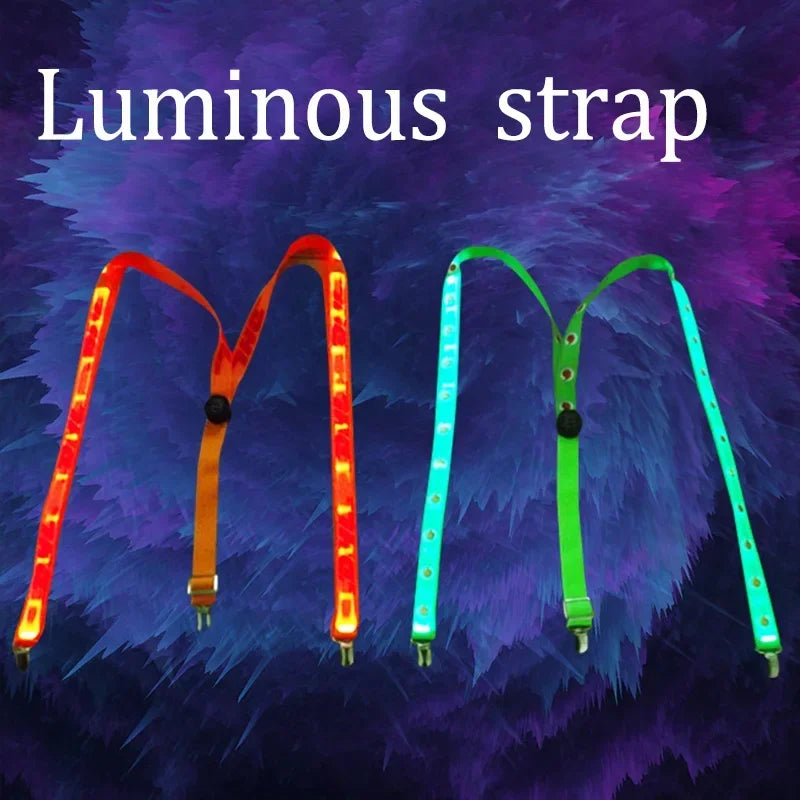 NEW Tie Bow LED Lights Suspenders Festival Party