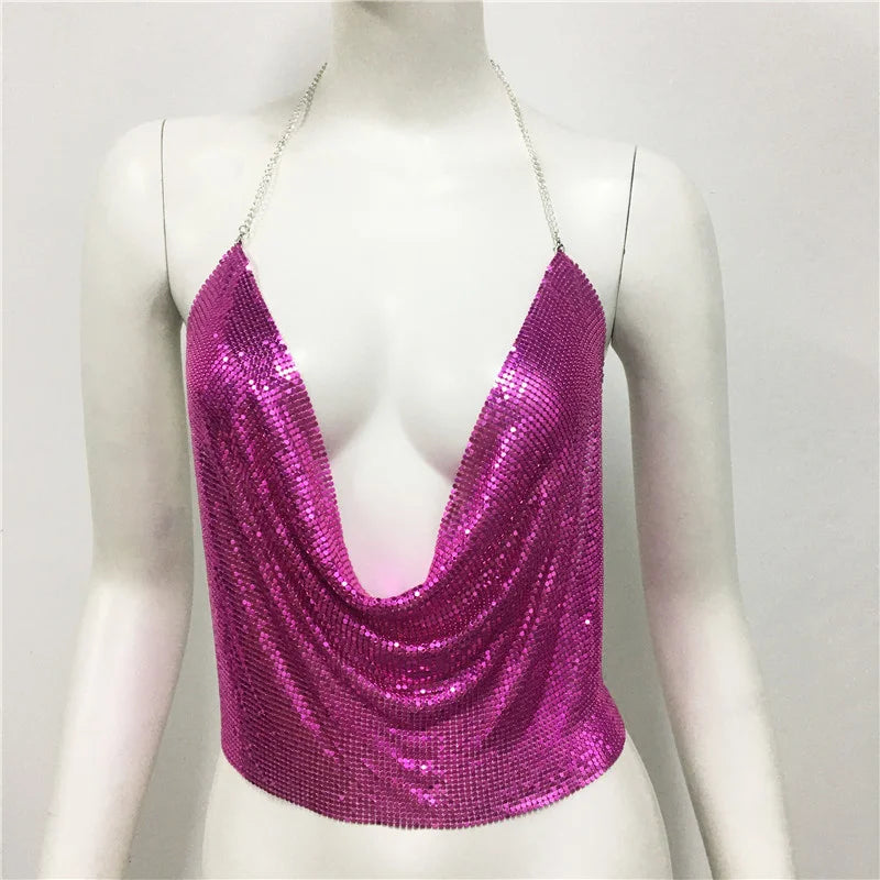 Cropped Toppar Glitter Beach Club
