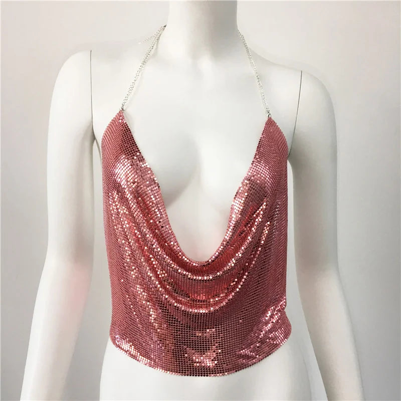 Cropped Toppar Glitter Beach Club