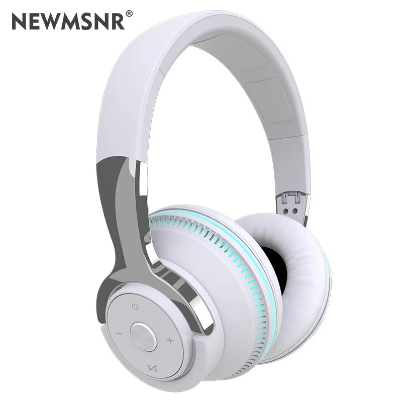NEWMSNR Tung bas Färgglad Ljus Gamer-headset Bluetooth-hörlurar Huvudmonterade brusreducering Trådlösa hörlurar för iPhone