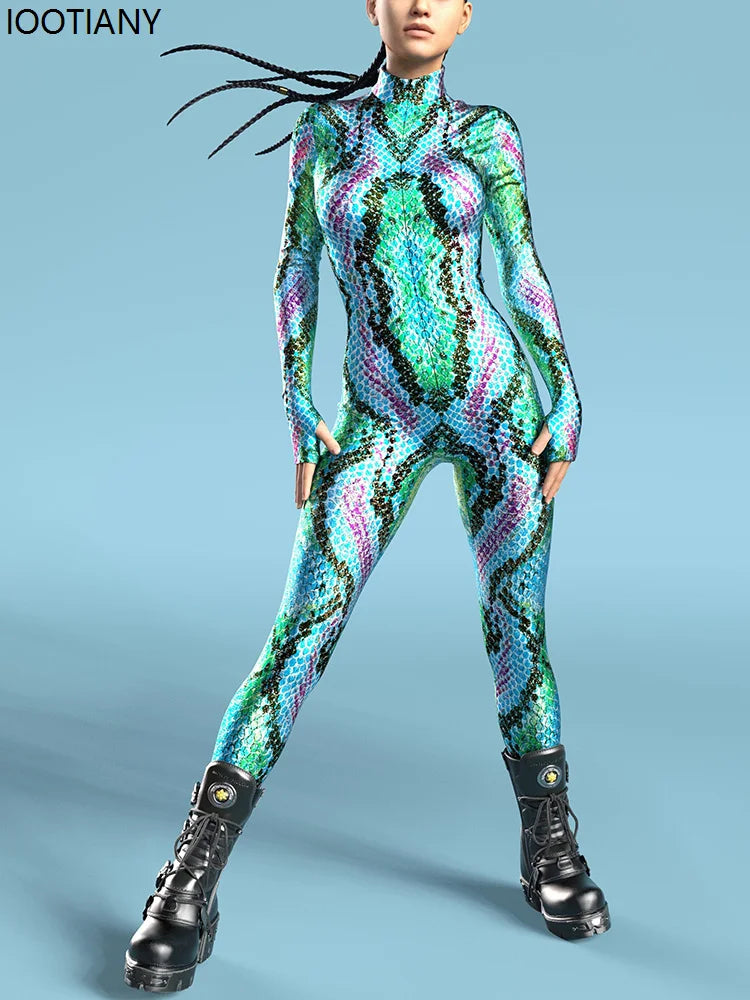 Kvinnor Sexigt ormskinnstryck / RAVE