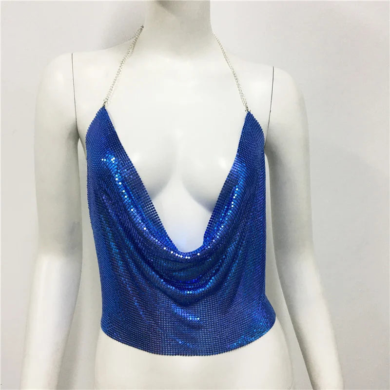 Cropped Toppar Glitter Beach Club