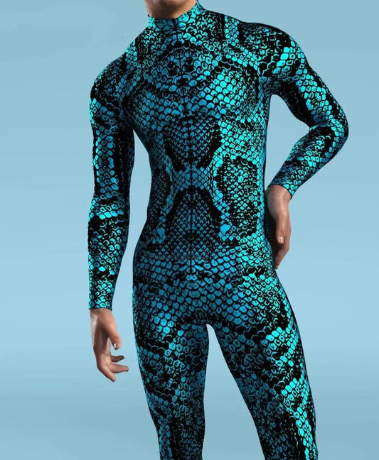Cosplay-dräkt för män Fram Dragkedja Flerfärgad Zentai