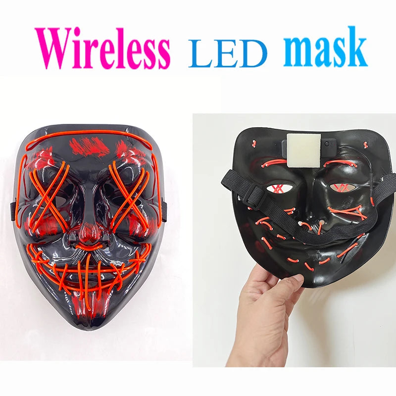 Wireless Rave Mask Dekor Lysande LED