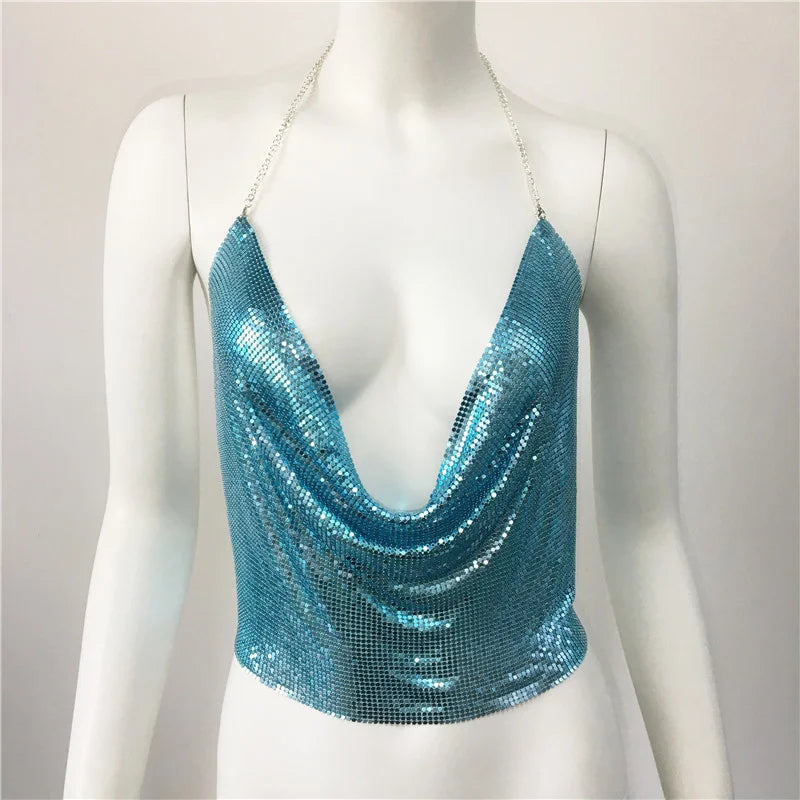 Cropped Toppar Glitter Beach Club