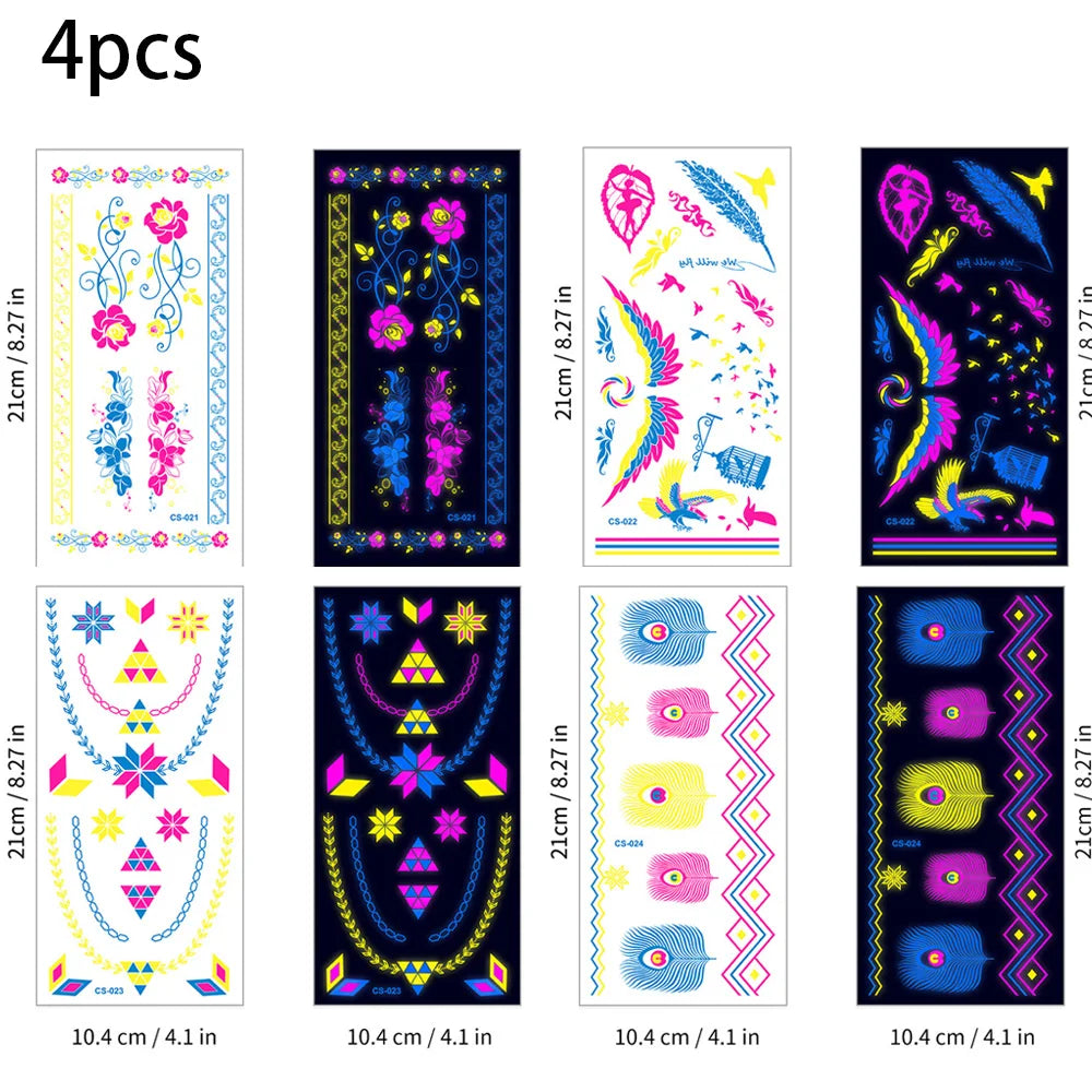 Glow in The Dark Body Tattoo Stickers