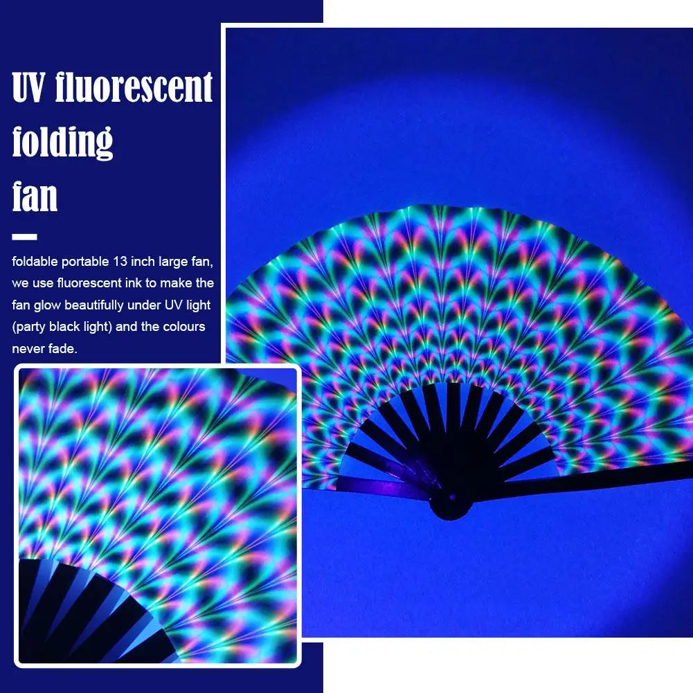 33cm Large Folding Hand Rave Fan Chinease/Japanese Gradient