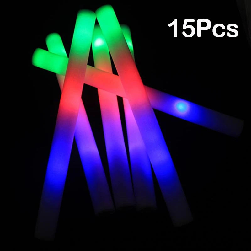 15Pcs LED Glow Sticks Bulk