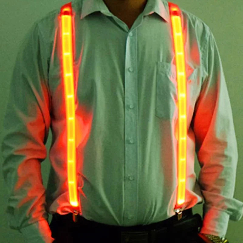 NEW Tie Bow LED Lights Suspenders Festival Party