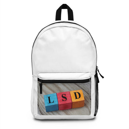 Färgglad LSD Alphabet Ryggsäck | Unik student skolväska