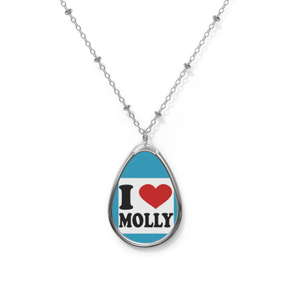 I Love Molly Oval Necklace - Elegant present till nära och kära
