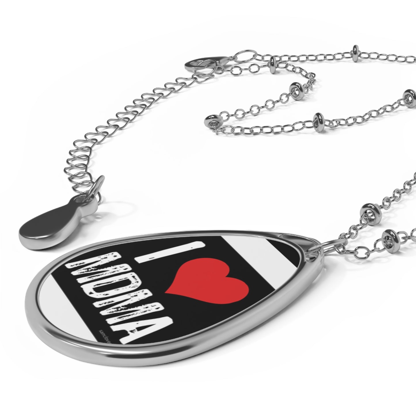 I Love MDMA Oval Necklace - Trendiga Statement-smycken för musikälskare