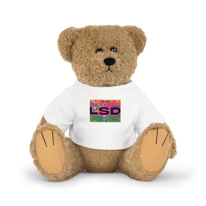 LSD grafisk plyschleksak med t-shirt - rolig och färgglad björn /  LSD