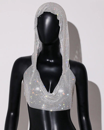 Glänsande strass Fishnet, Cover Up Party Club