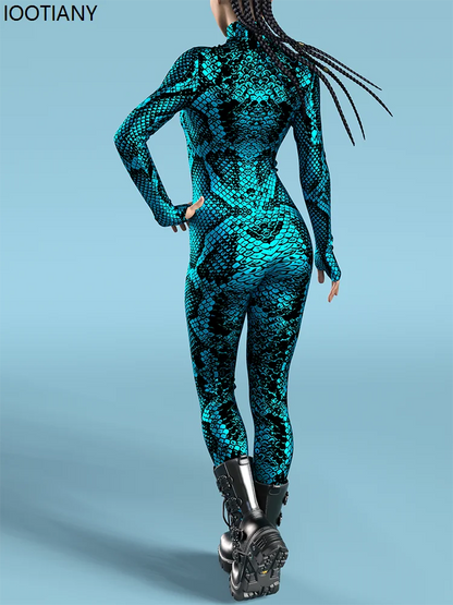 Kvinnor Sexigt ormskinnstryck / RAVE