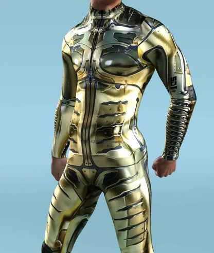 Cosplay-dräkt för män Fram Dragkedja Flerfärgad Zentai