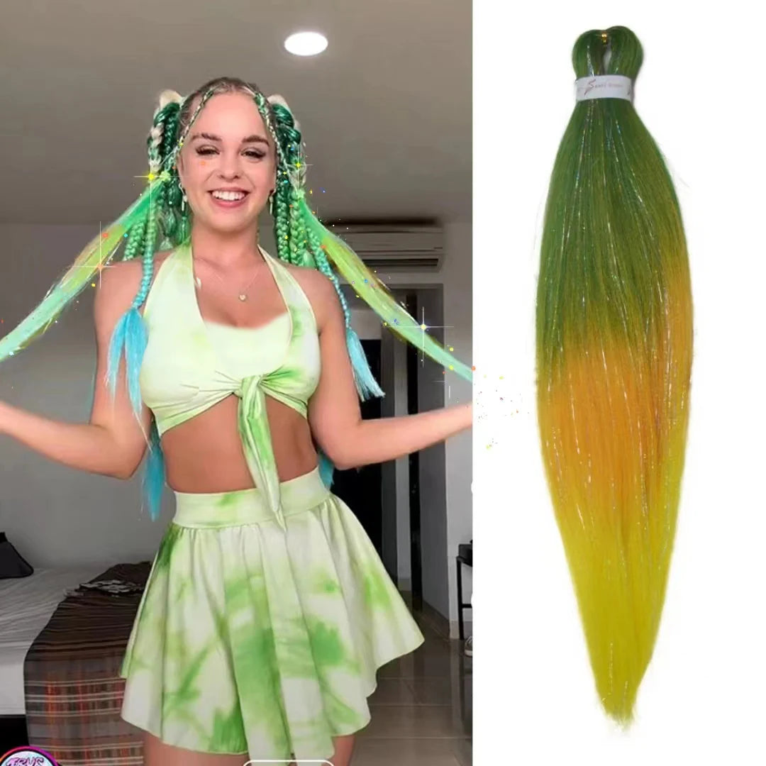 Rave hårförlängningar för tjejer Crazy Hair Day