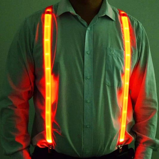 NEW Tie Bow LED Lights Suspenders Festival Party