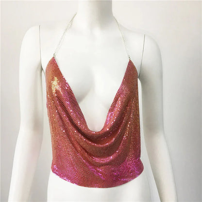 Cropped Toppar Glitter Beach Club