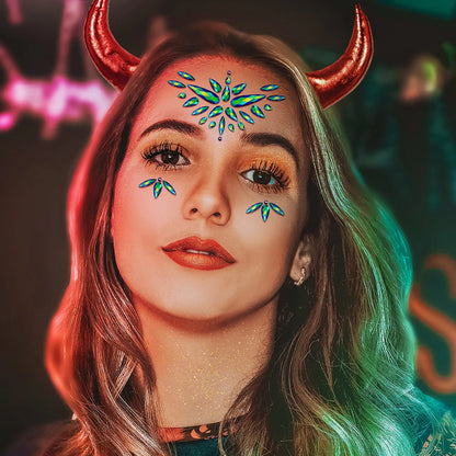 6 st Sjöjungfruansikte Juveler Ädelstenar Strass Rave Eyes Kropp tillfälligt klistermärke Kristall ansiktsklistermärken Dekorationer för festivalfest
