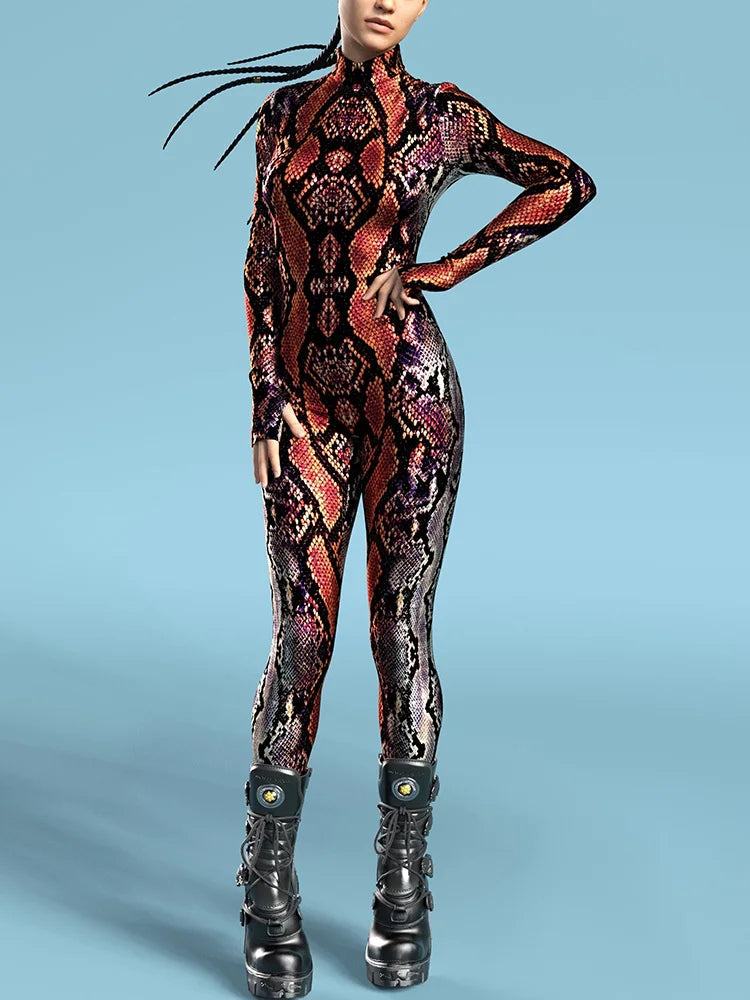 Kvinnor Sexigt ormskinnstryck / RAVE